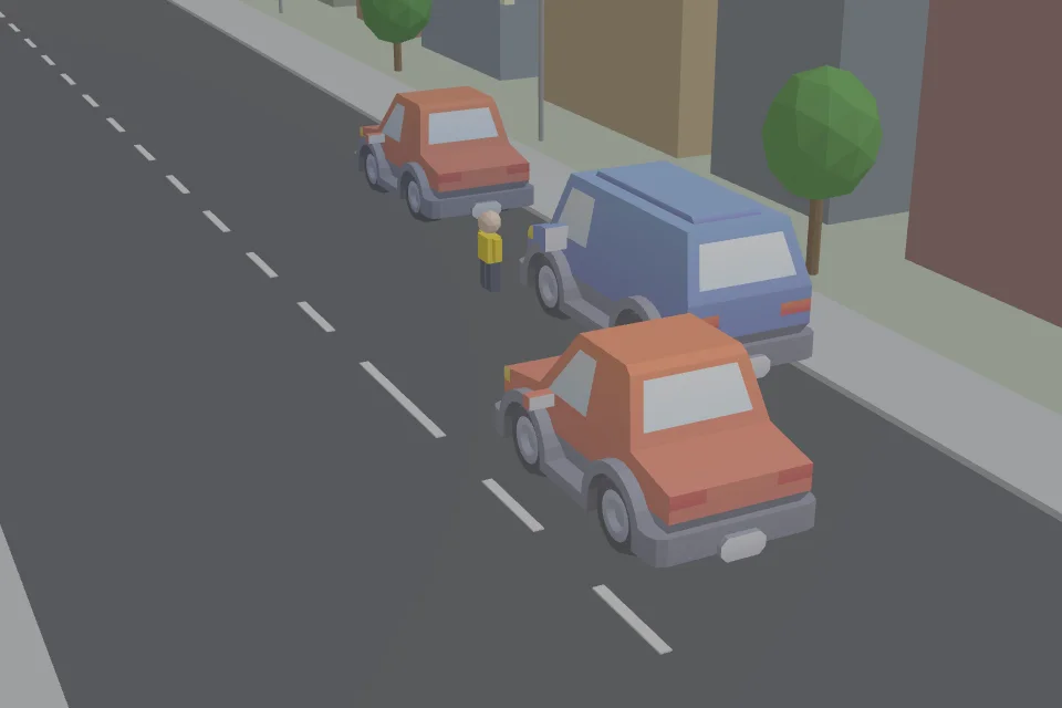 Voorbeeld van een gegenereerde oefensituatie: een kind rent de weg op