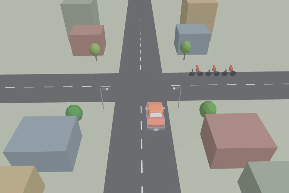 Voorbeeld van een gegenereerde oefensituatie: een groep fietsers achter elkaar