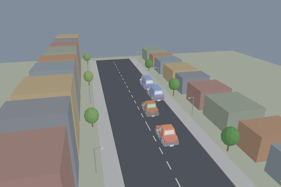 Voorbeeld van een gegenereerde oefensituatie: afstand houden op een nat wegdek